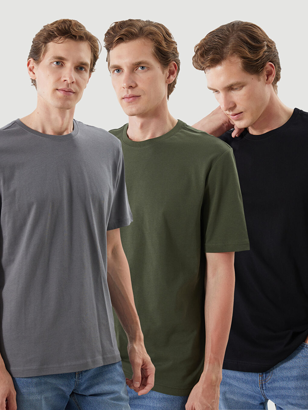 LCWAIKIKI Classic Man ANTHRACITE T-Shirt -S5QT87Z8-YP2
