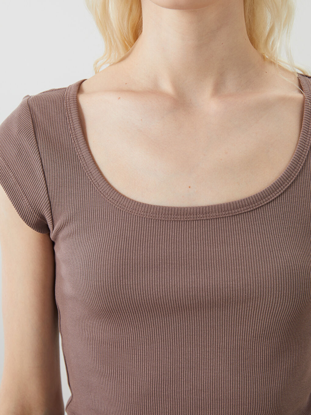 LCW Vision Square Collar Women's T-Shirt -S5QT89Z8-H2Q