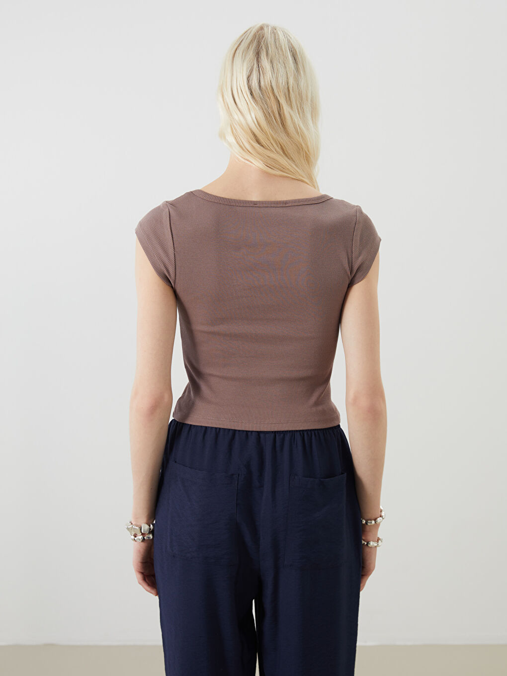 LCW Vision Square Collar Women's T-Shirt -S5QT89Z8-H2Q