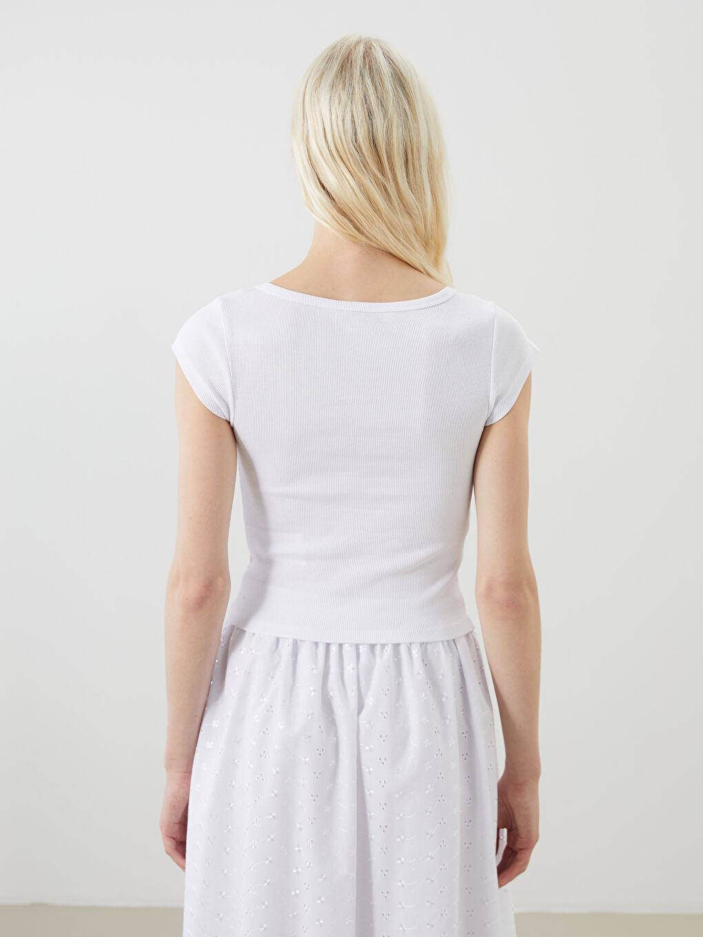 LCW Vision Square Collar Women's T-Shirt -S5QT89Z8-Q6K