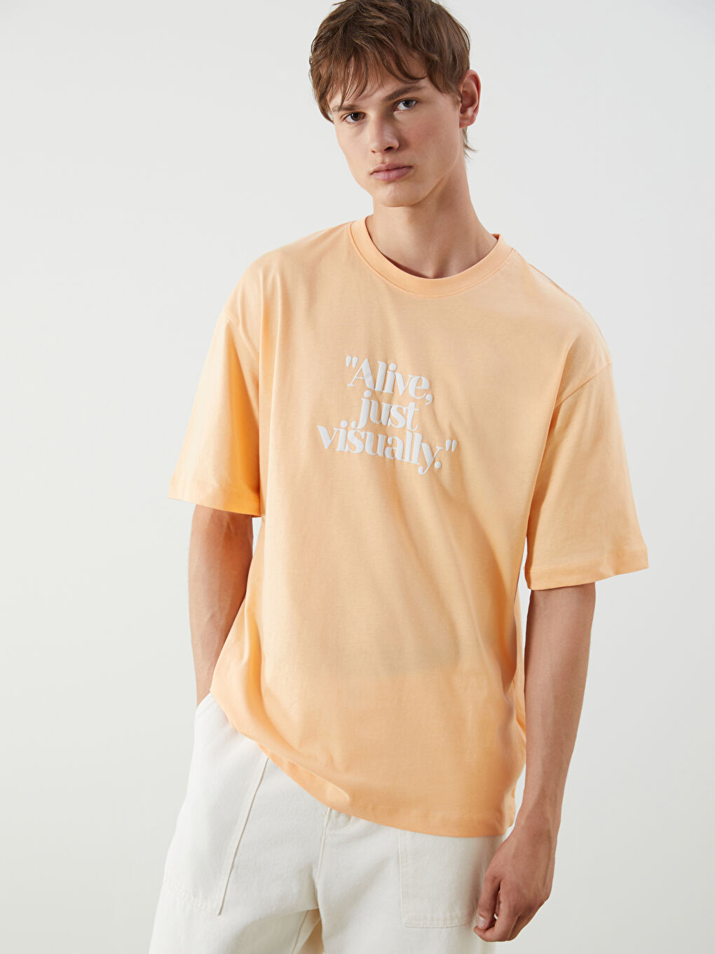 Crew Neck Printed Jersey Men's T-Shirt -S5QU23Z8-ZSX