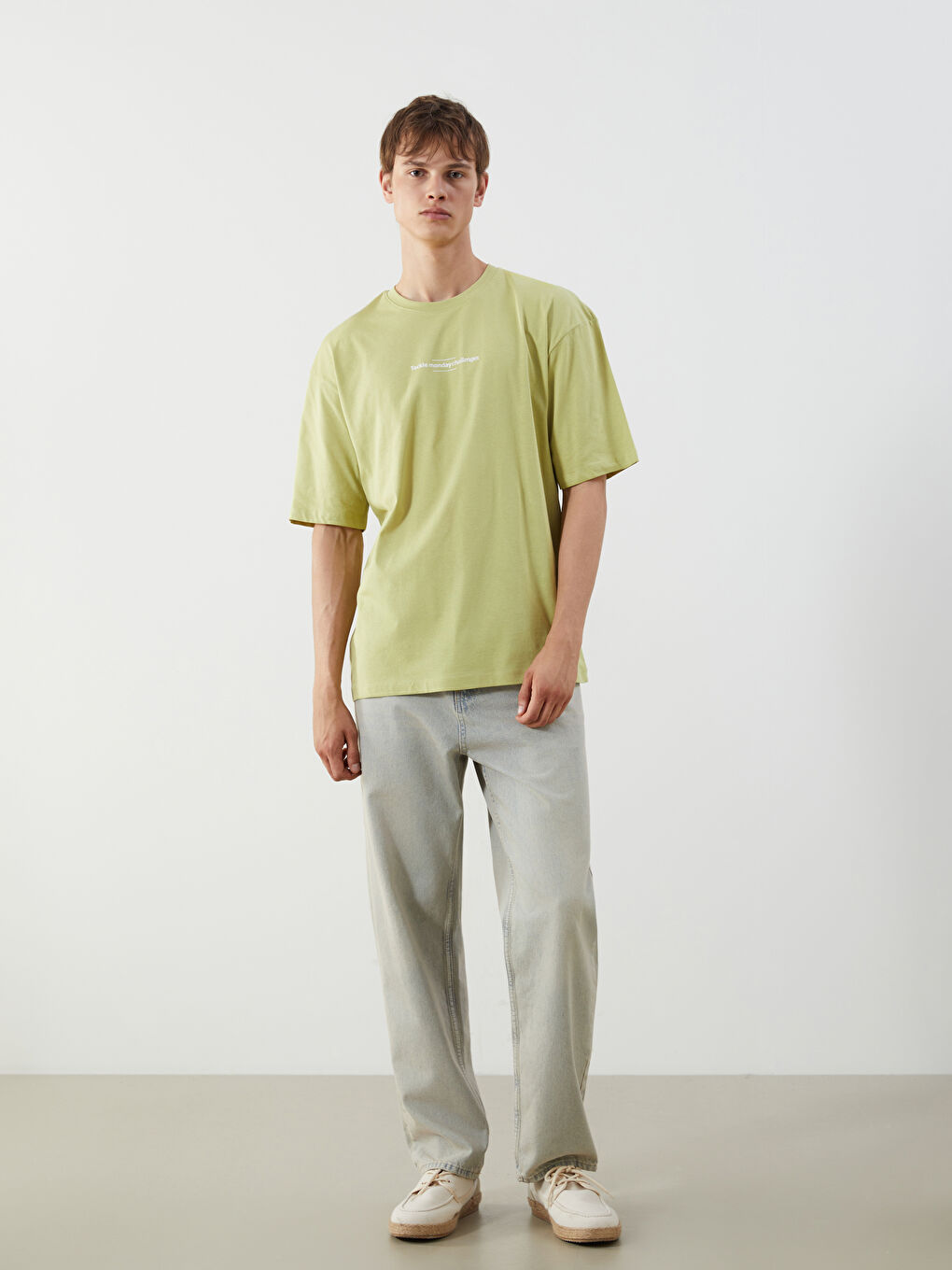 Crew Neck Printed Jersey Men's T-Shirt -S5QU27Z8-12N