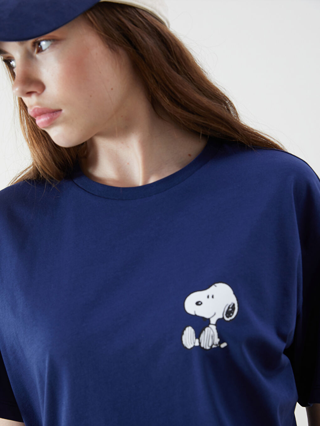 Crew Neck Snoopy Printed Women's T-Shirt -S5QU36Z8-ZQM