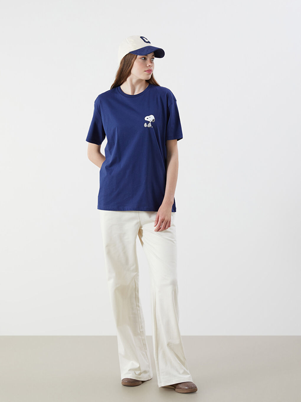 Crew Neck Snoopy Printed Women's T-Shirt -S5QU36Z8-ZQM