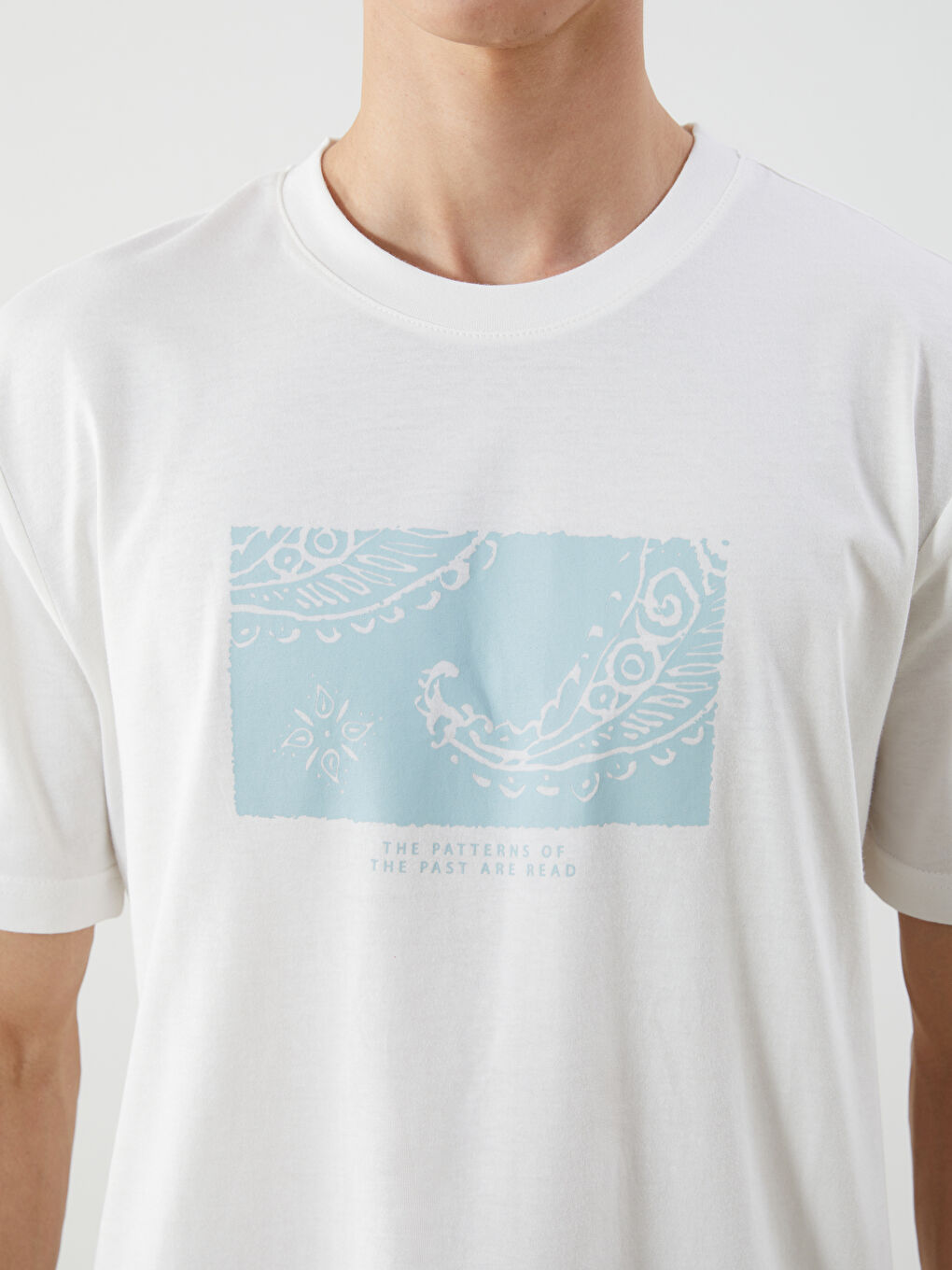 Crew Neck Printed Jersey Men's T-Shirt -S5QU39Z8-R9J