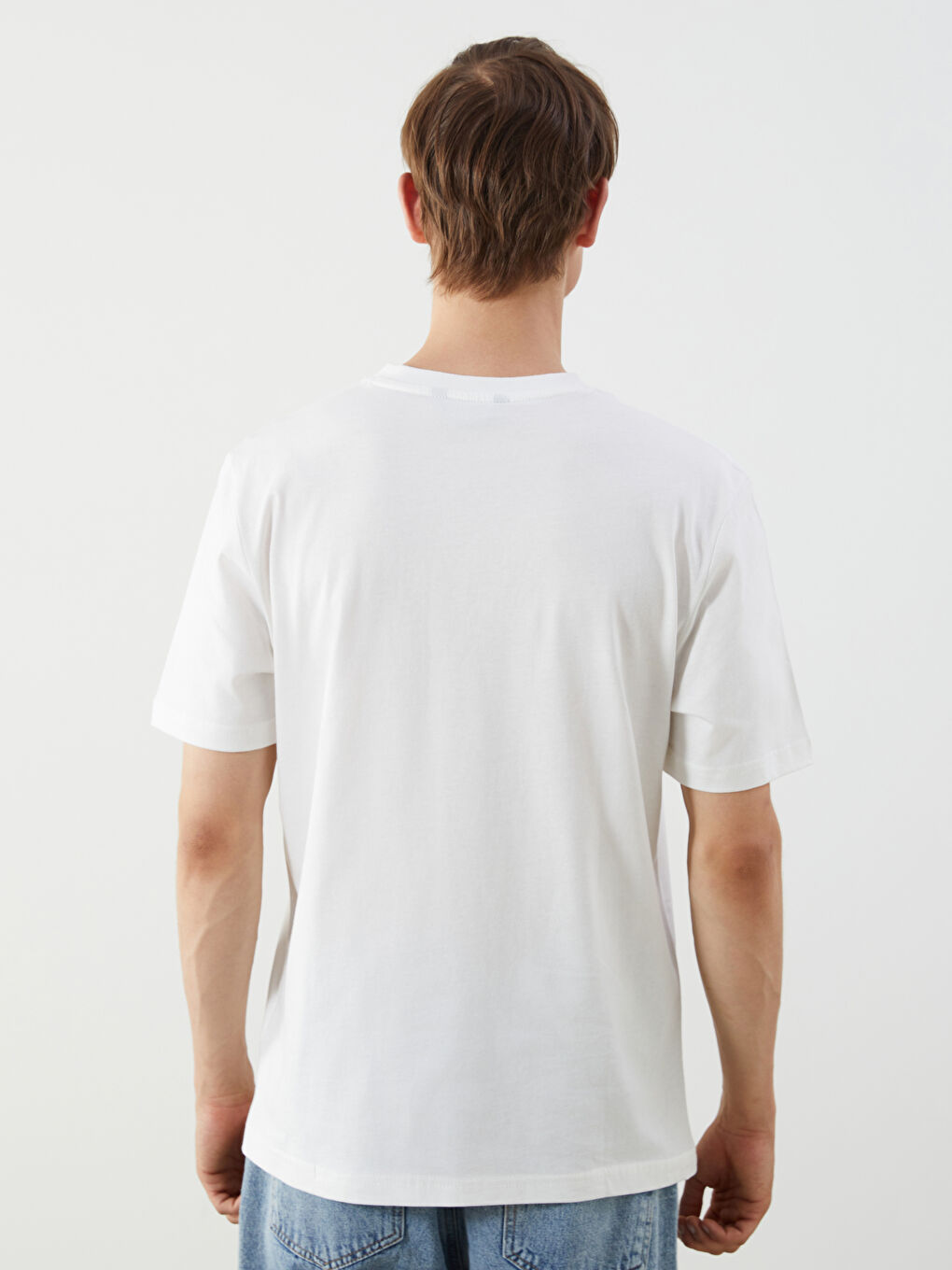 Crew Neck Printed Jersey Men's T-Shirt -S5QU39Z8-R9J
