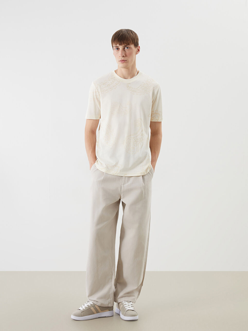 Crew Neck Printed Jersey Men's T-Shirt-1