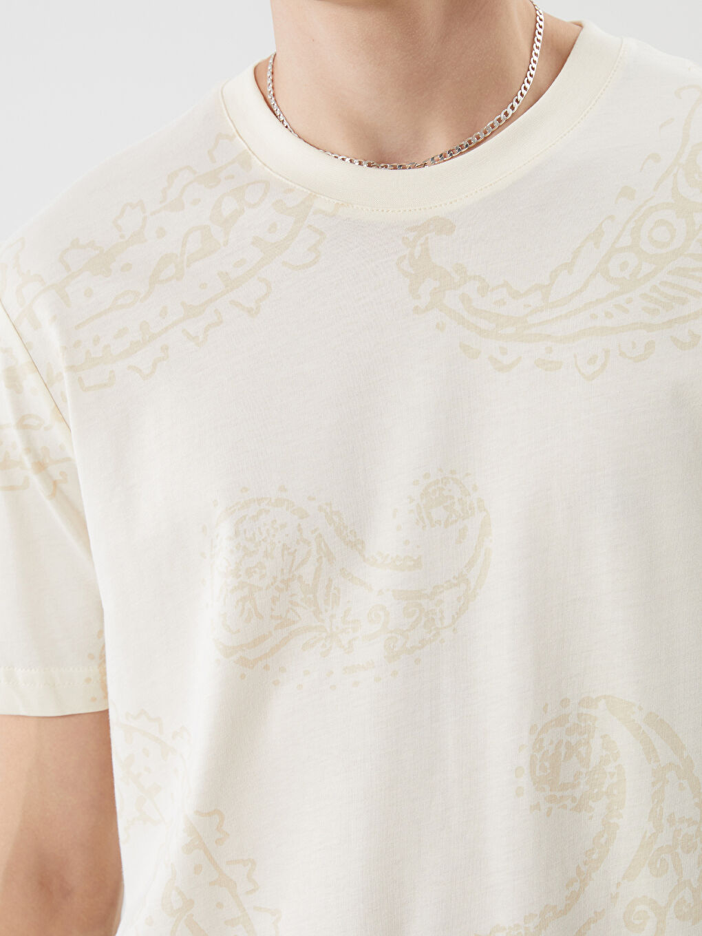 Crew Neck Printed Jersey Men's T-Shirt-2