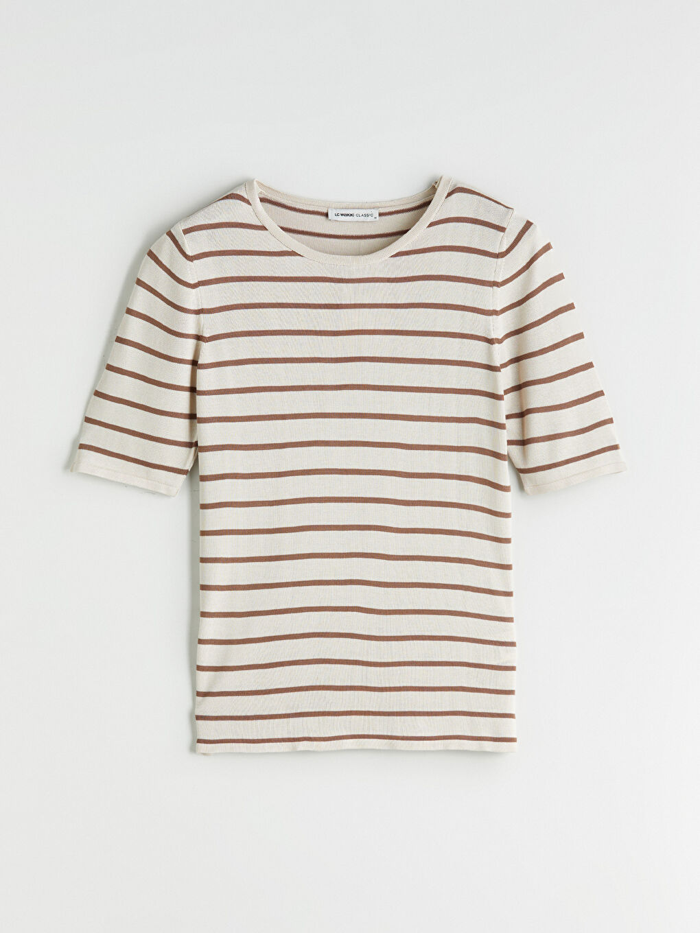 Crew Neck Striped Women's Knitwear Sweater -S5QU44Z8-ELZ