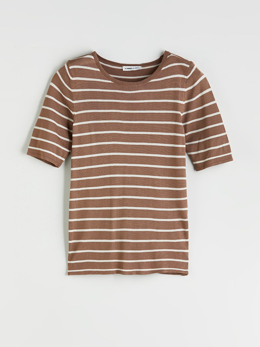Crew Neck Striped Women's Knitwear Sweater -S5QU44Z8-LEW