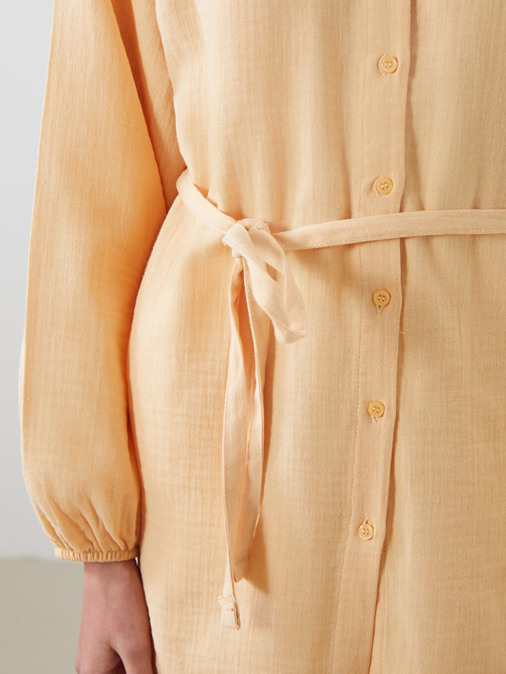 Sarı Bisiklet Yaka Kadın Gömlek Tunik-2