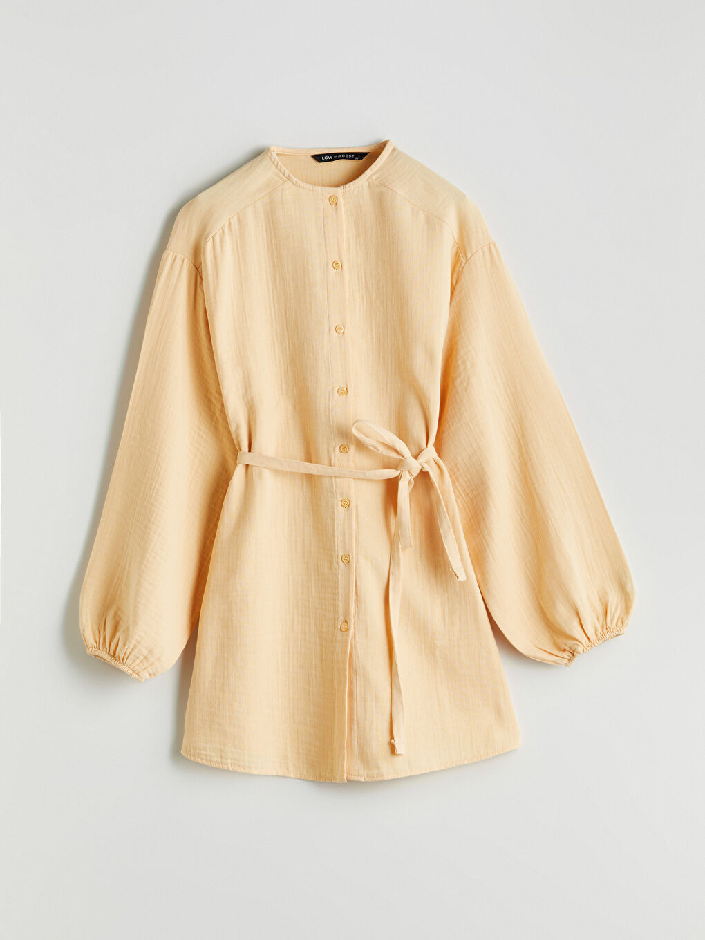 Sarı Bisiklet Yaka Kadın Gömlek Tunik-4