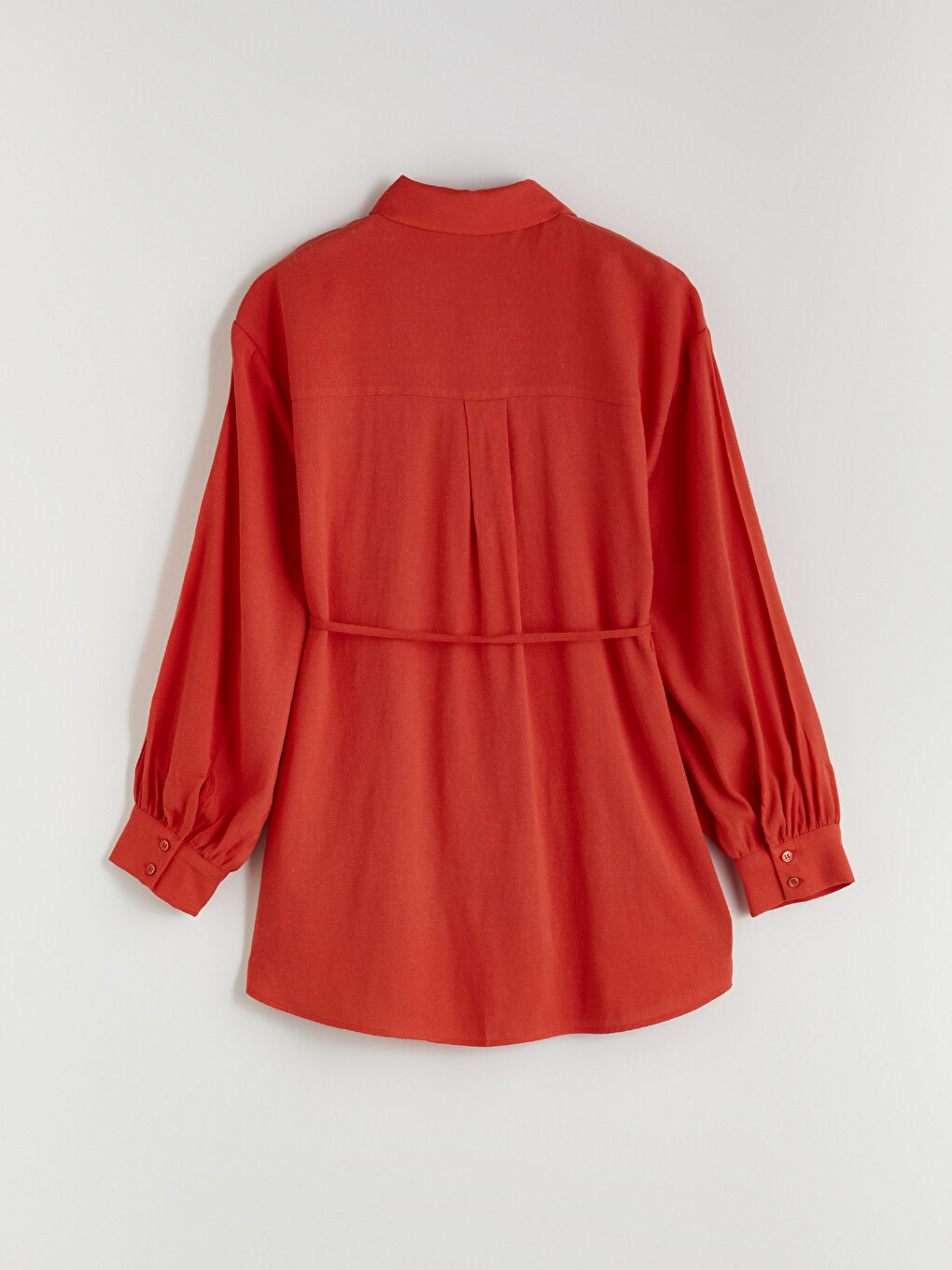 Linen Blend Women's Shirt Tunic -S5QU80Z8-D7W