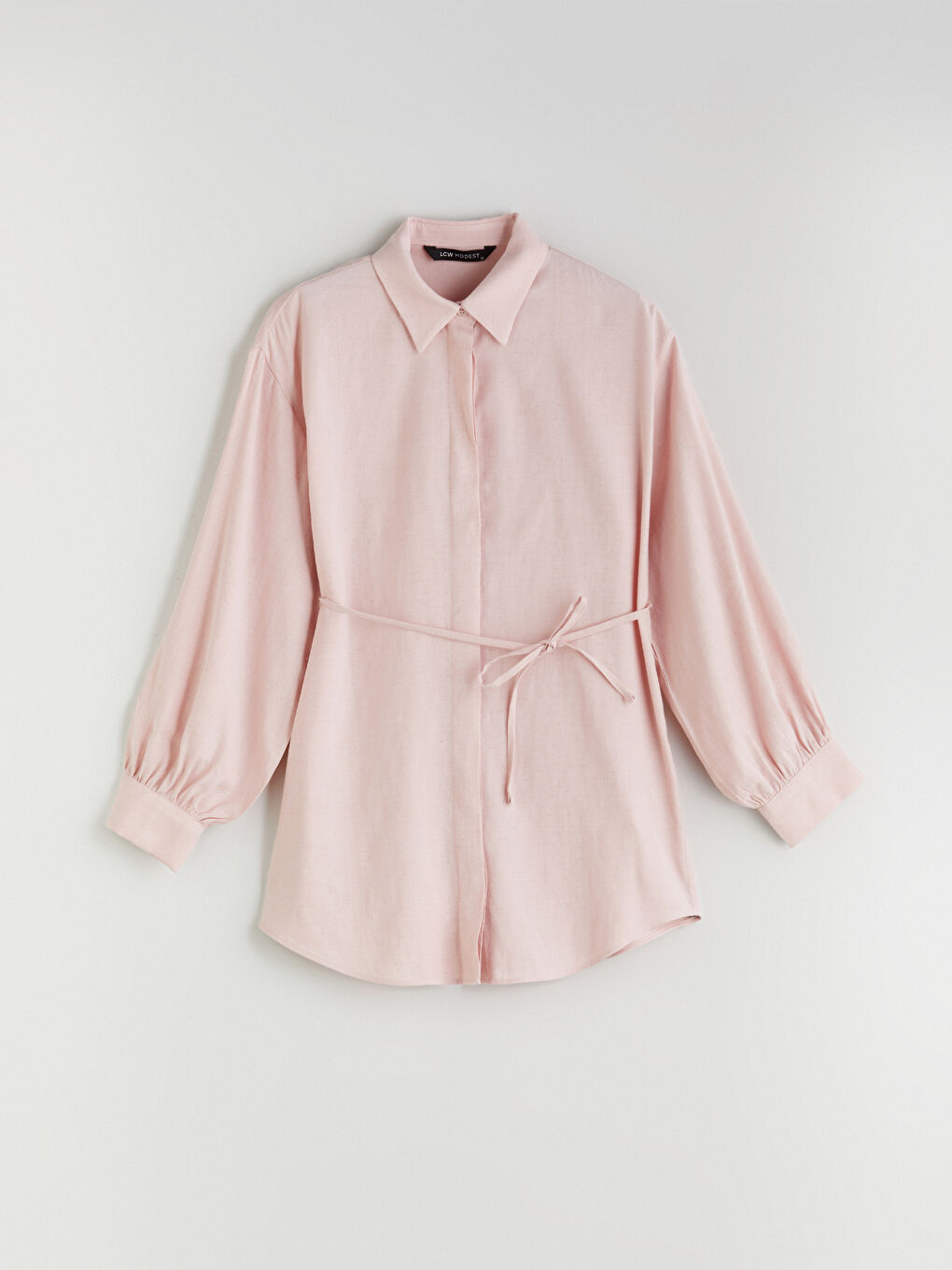 Linen Blend Women's Shirt Tunic -S5QU80Z8-FSM