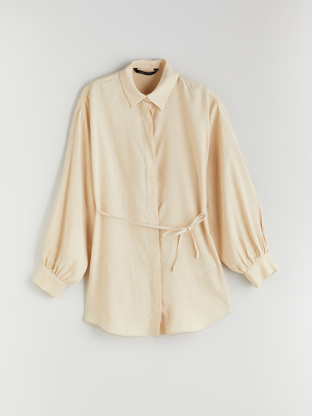 Linen Blend Women's Shirt Tunic -S5QU80Z8-TB6