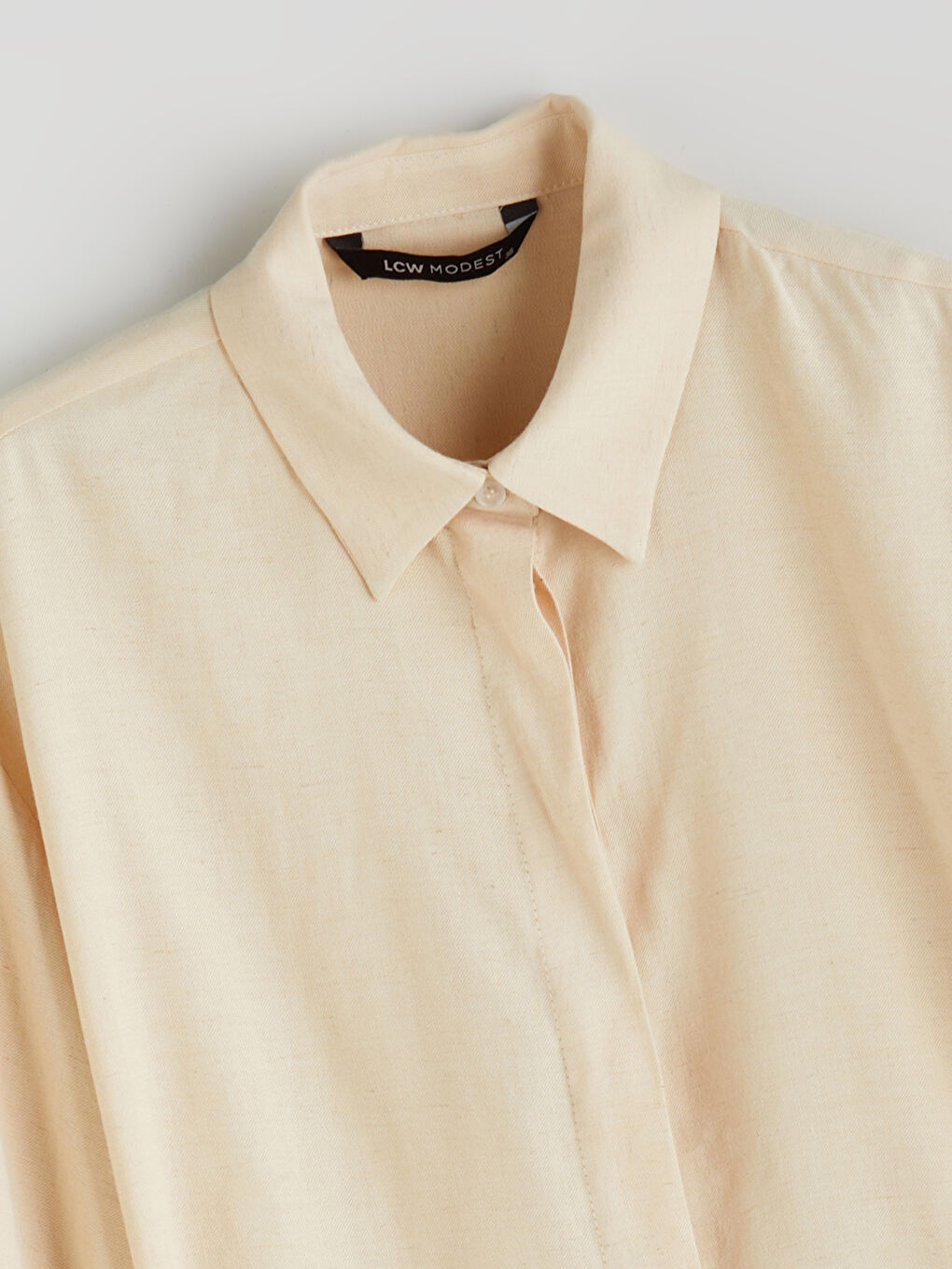 Linen Blend Women's Shirt Tunic -S5QU80Z8-TB6