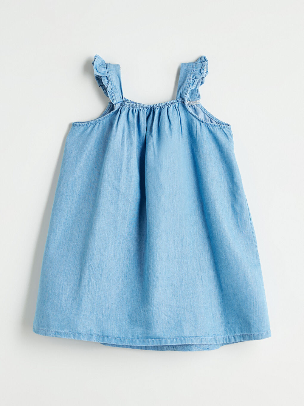 Square Collar Floral Girls' Denim Dress -S5QU81Z1-507