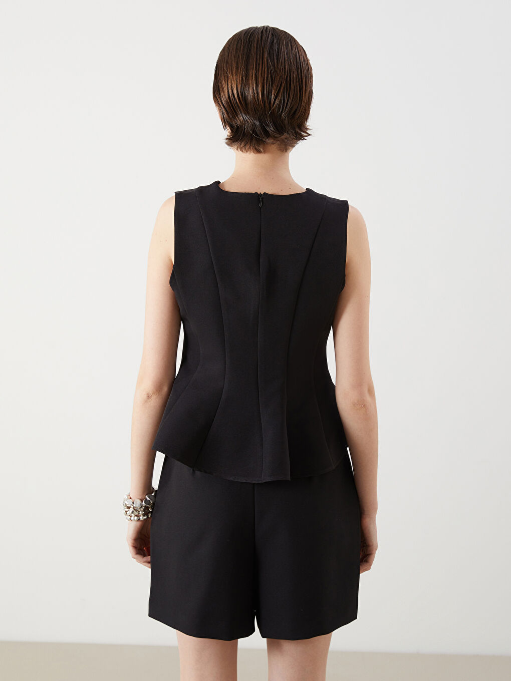 LCW Vision Crew Neck Peplum Blouse -S5QU84Z8-CVL