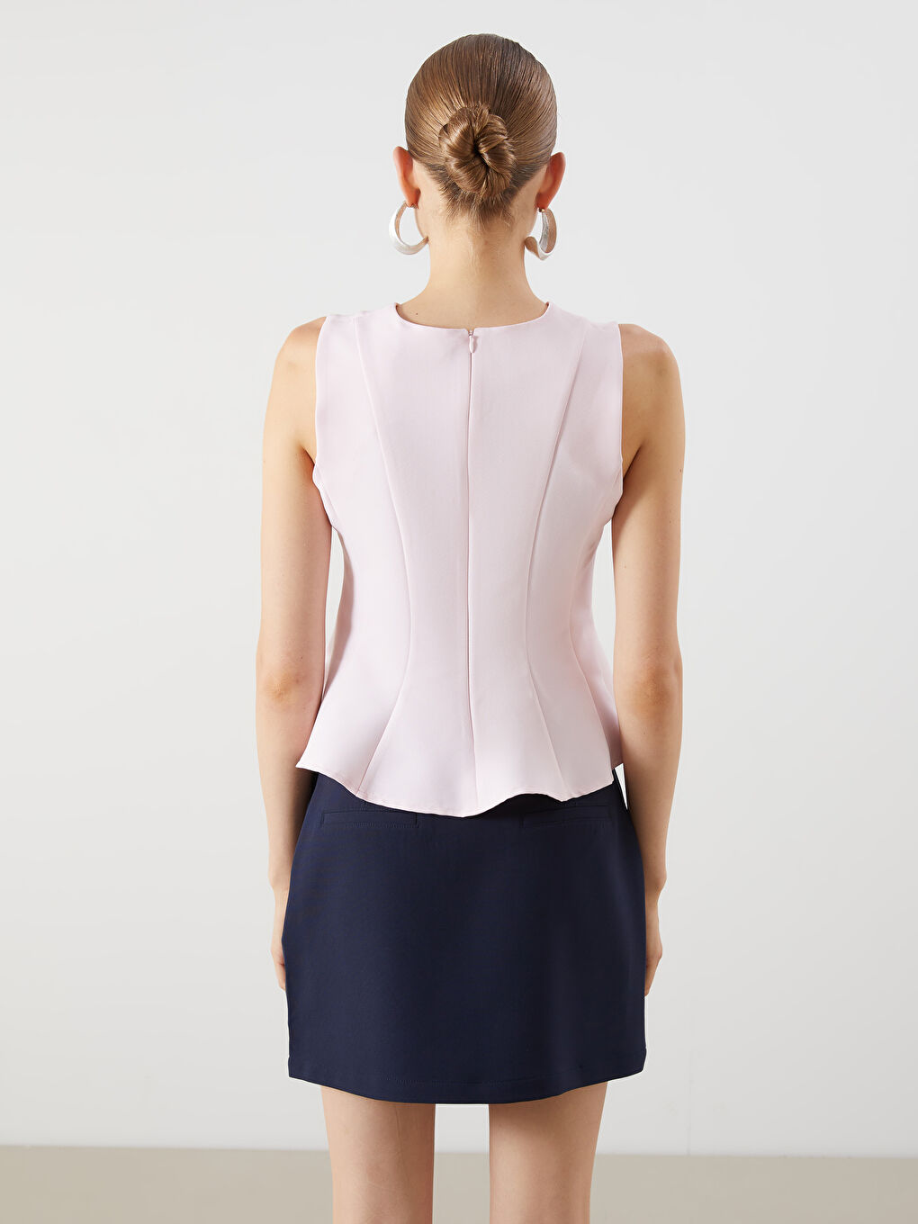 LCW Vision Bisiklet Yaka Peplum Bluz -S5QU84Z8-UX5