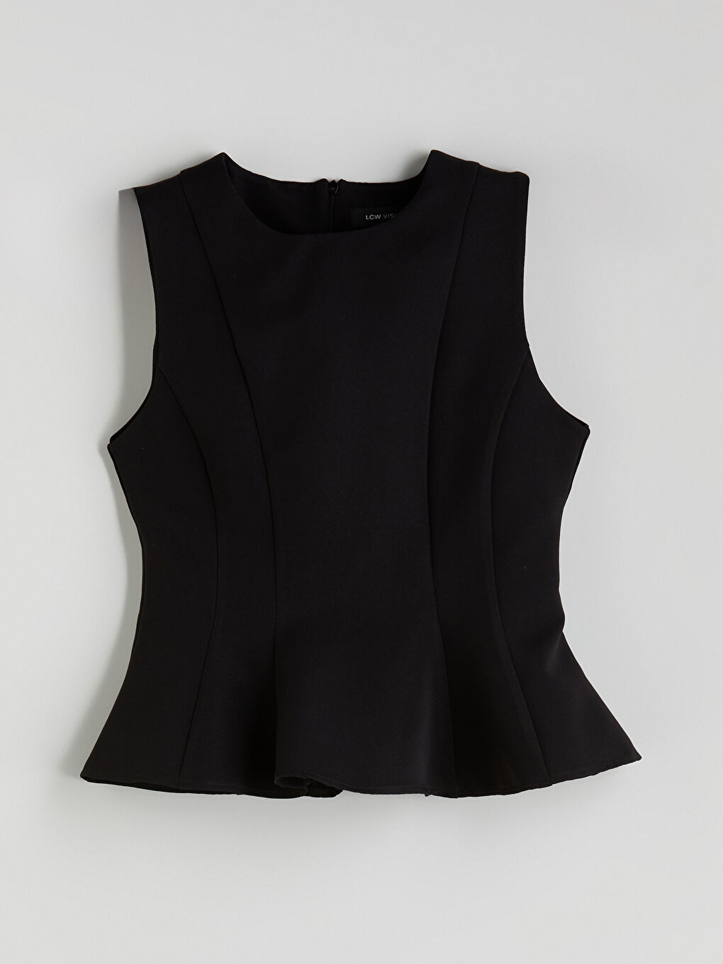 LCW Vision Crew Neck Peplum Blouse -S5QU84Z8-CVL