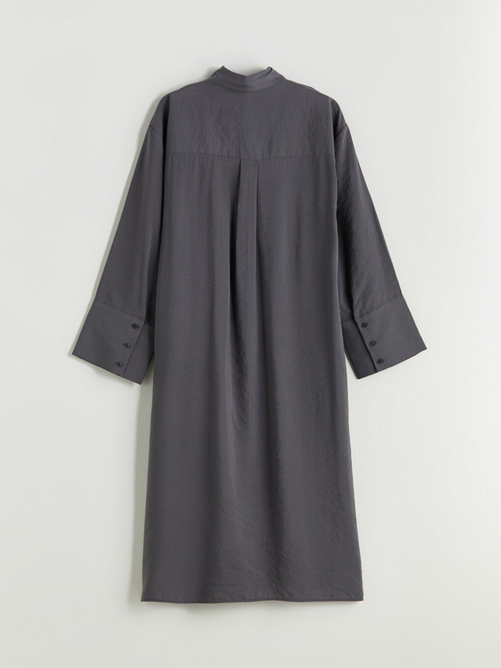 Antrasit Oversize Modal Karışımlı Kadın Gömlek Tunik-5