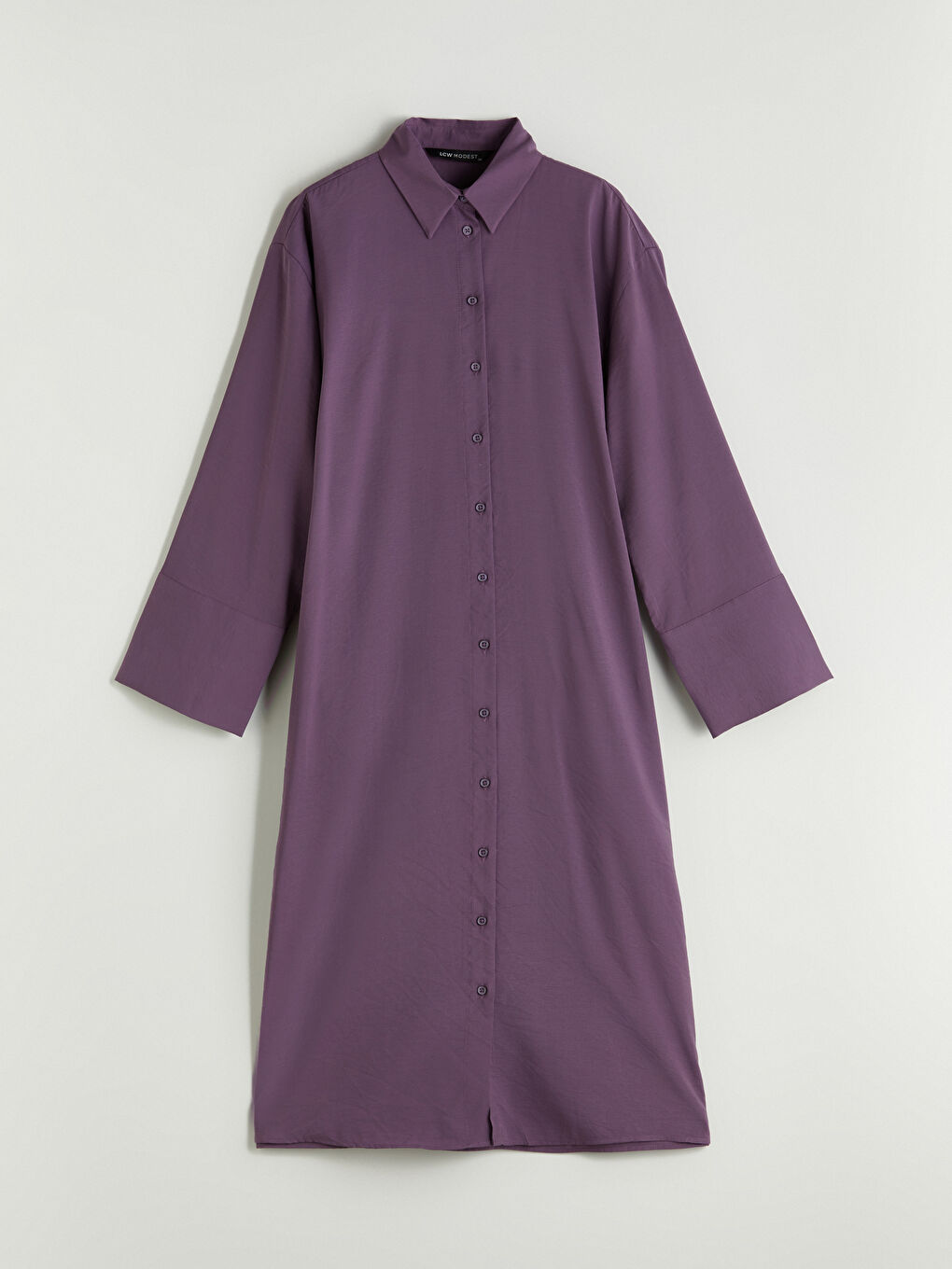 Mor Oversize Modal Karışımlı Kadın Gömlek Tunik-5