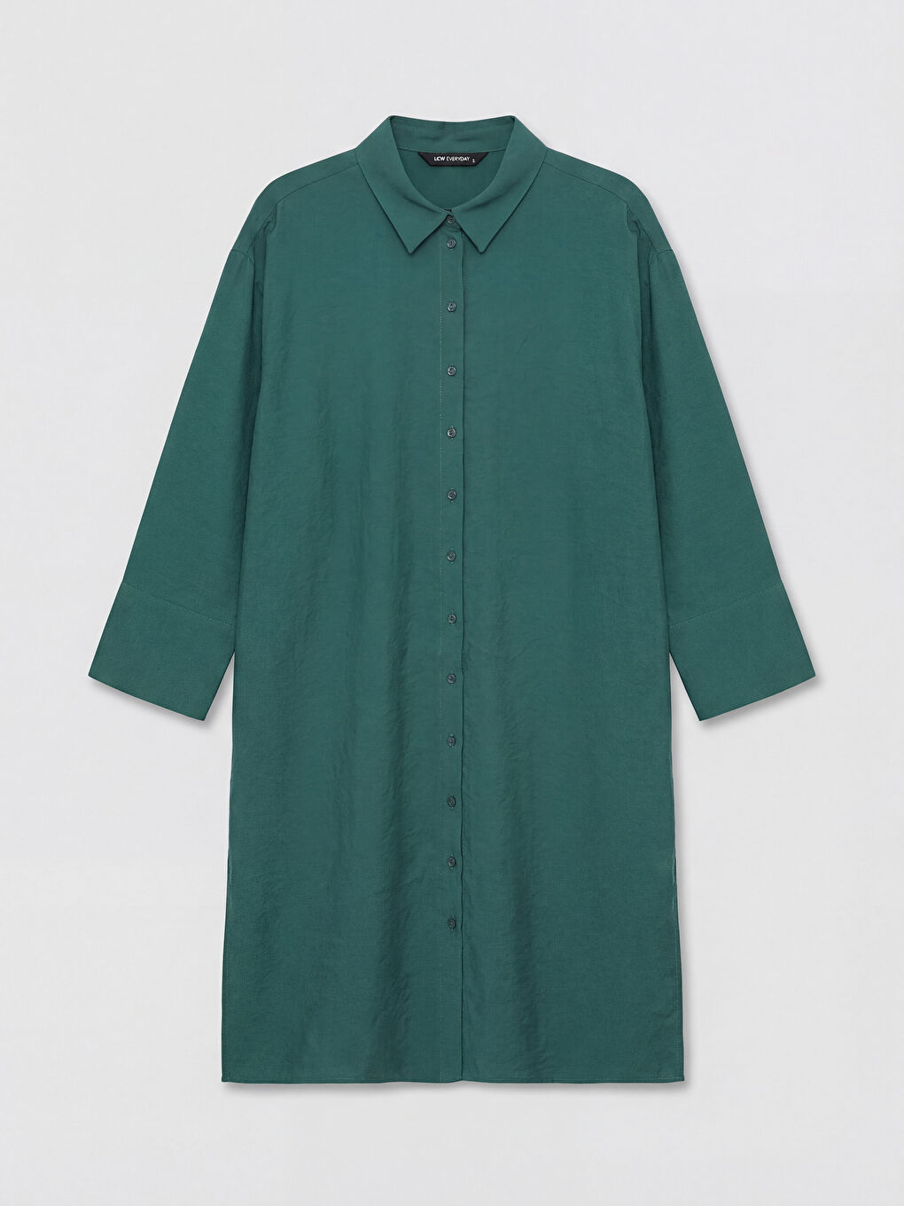 Haki Oversize Modal Karışımlı Kadın Gömlek Tunik