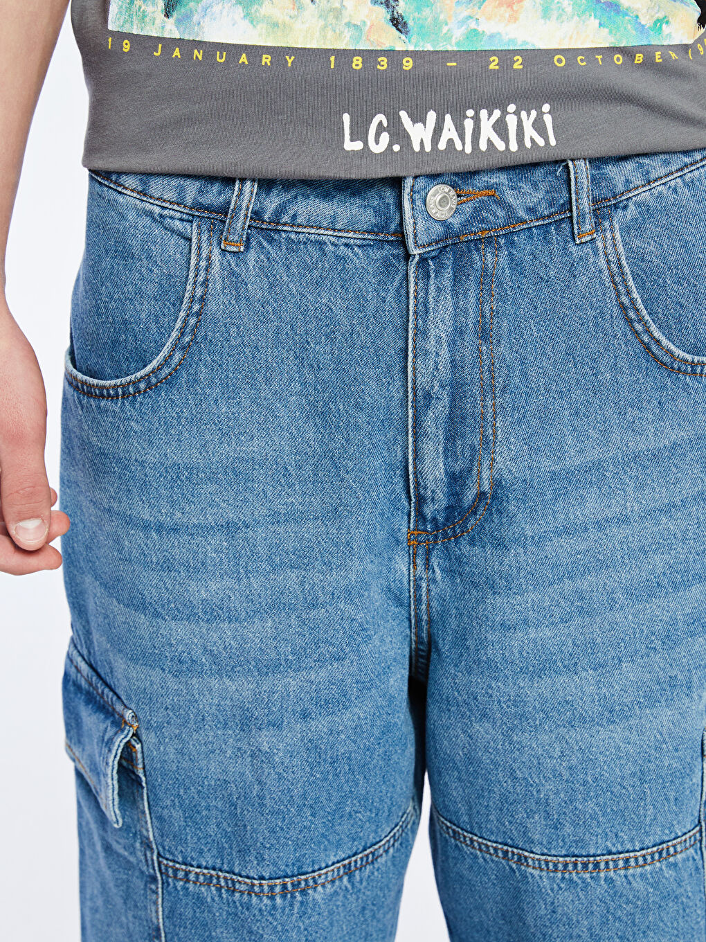 LCW Teen Genç Erkek Jean Kargo Şort -S5QU96Z4-507