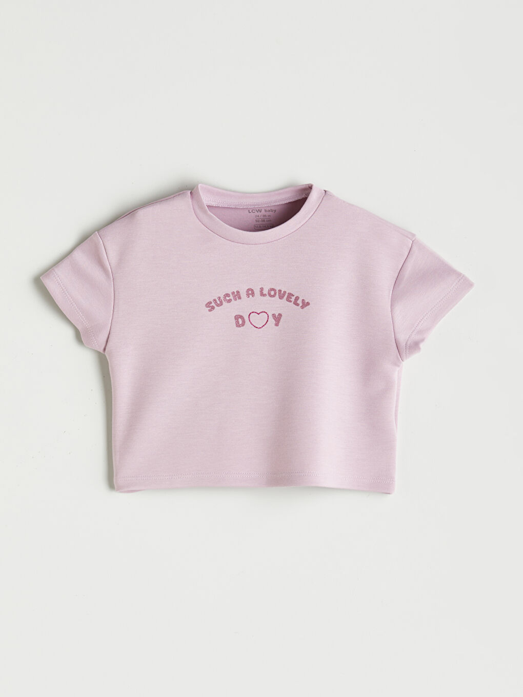 LCW baby Crew Neck Printed Baby Girls' T-Shirt and Shorts 2 Pack -S5QU99Z1-FFZ