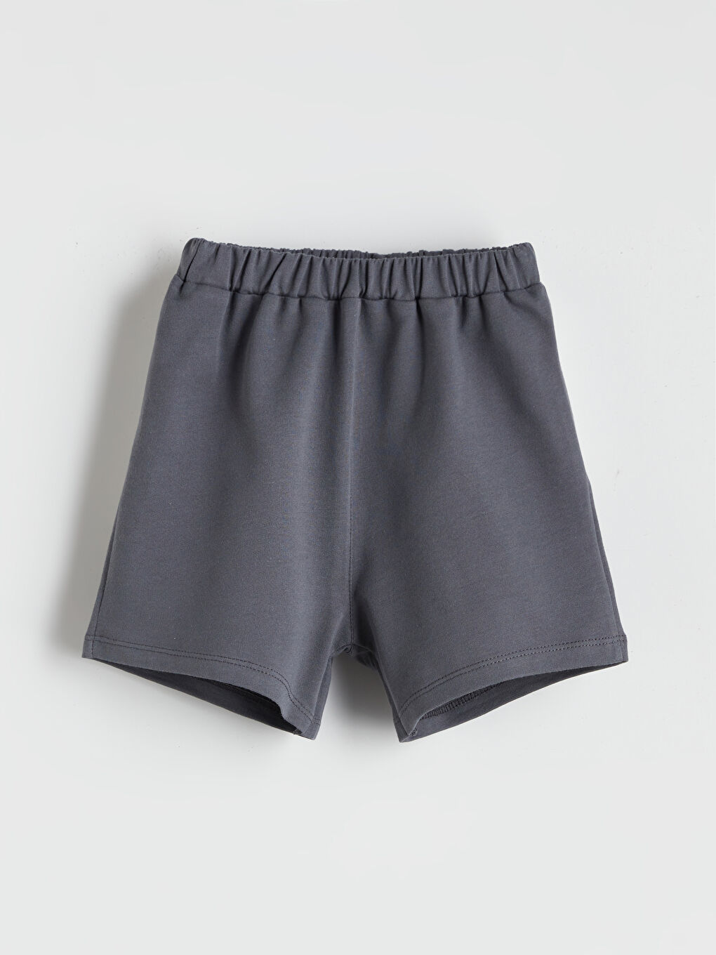Gri Beli Lastikli Basic Erkek Bebek Şort