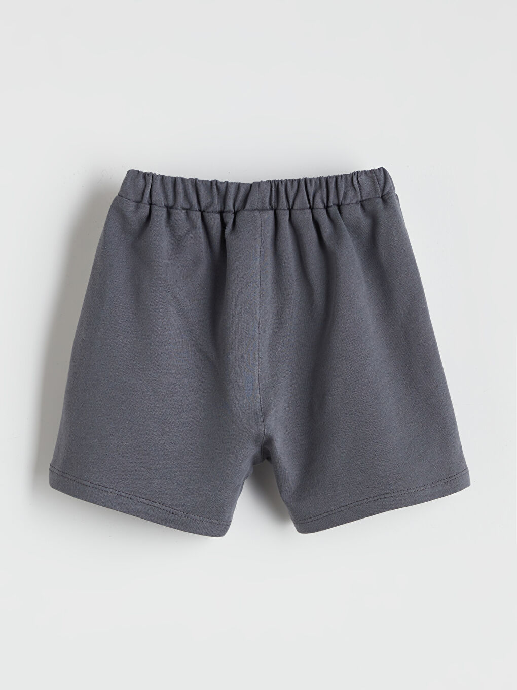 Gri Beli Lastikli Basic Erkek Bebek Şort-1