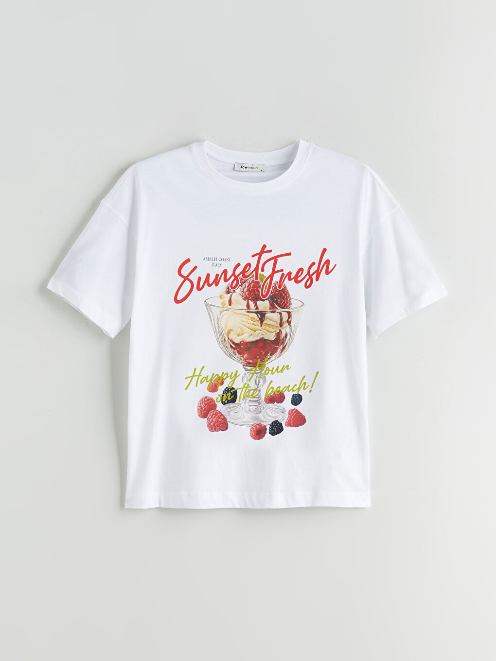 Crew Neck Printed Oversize Women's T-Shirt-4