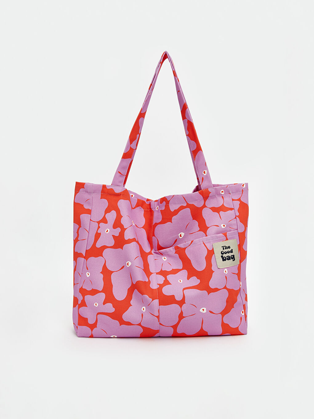 Lila Çiçek Nakışlı Kadın Kol Çantası