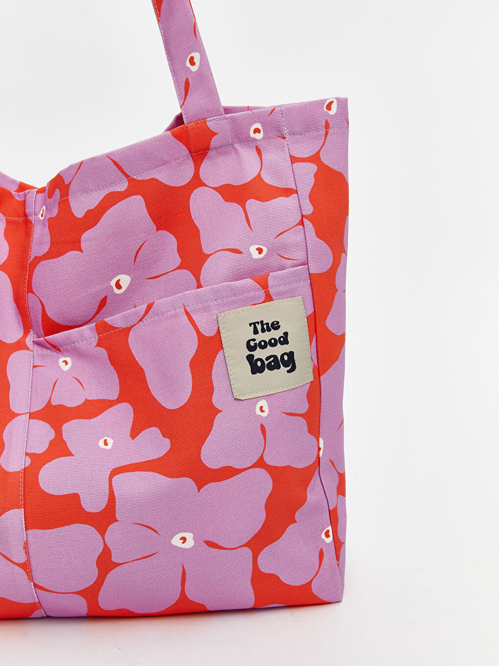 Lila Çiçek Nakışlı Kadın Kol Çantası-2