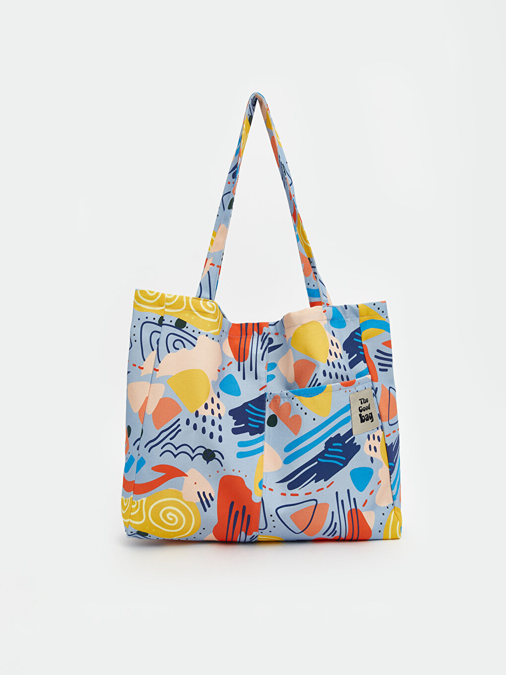 Mavi Desenli Kadın Kol Çantası