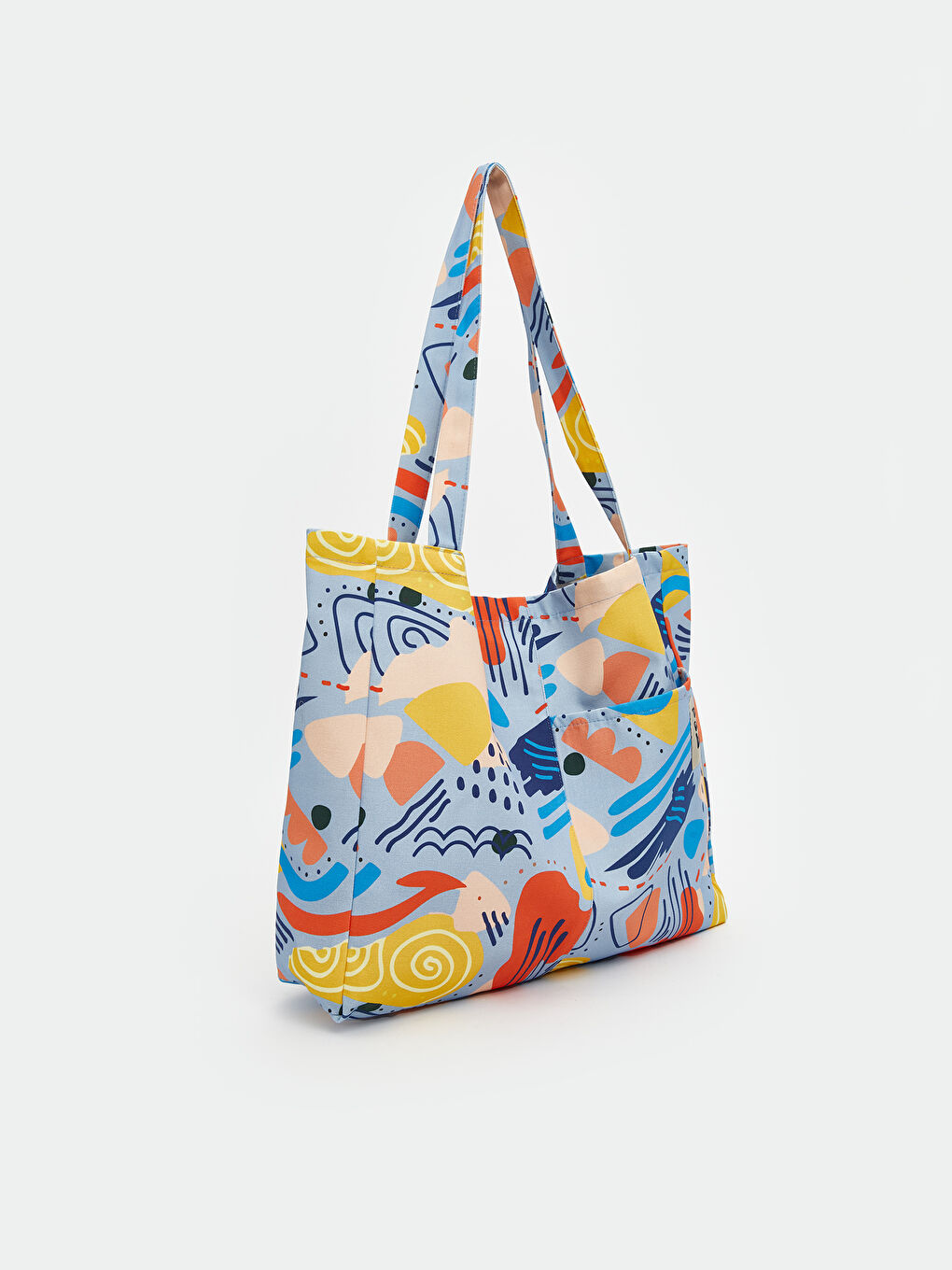 Mavi Desenli Kadın Kol Çantası-1