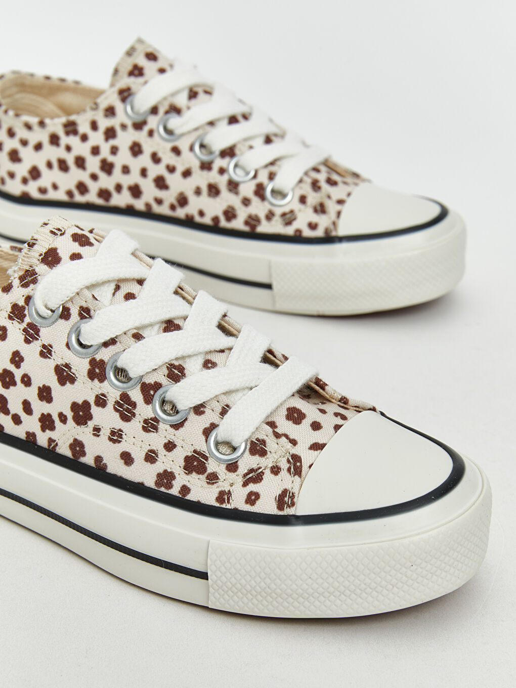 Bej Leopar Desenli Kız Çocuk Spor Ayakkabı-2