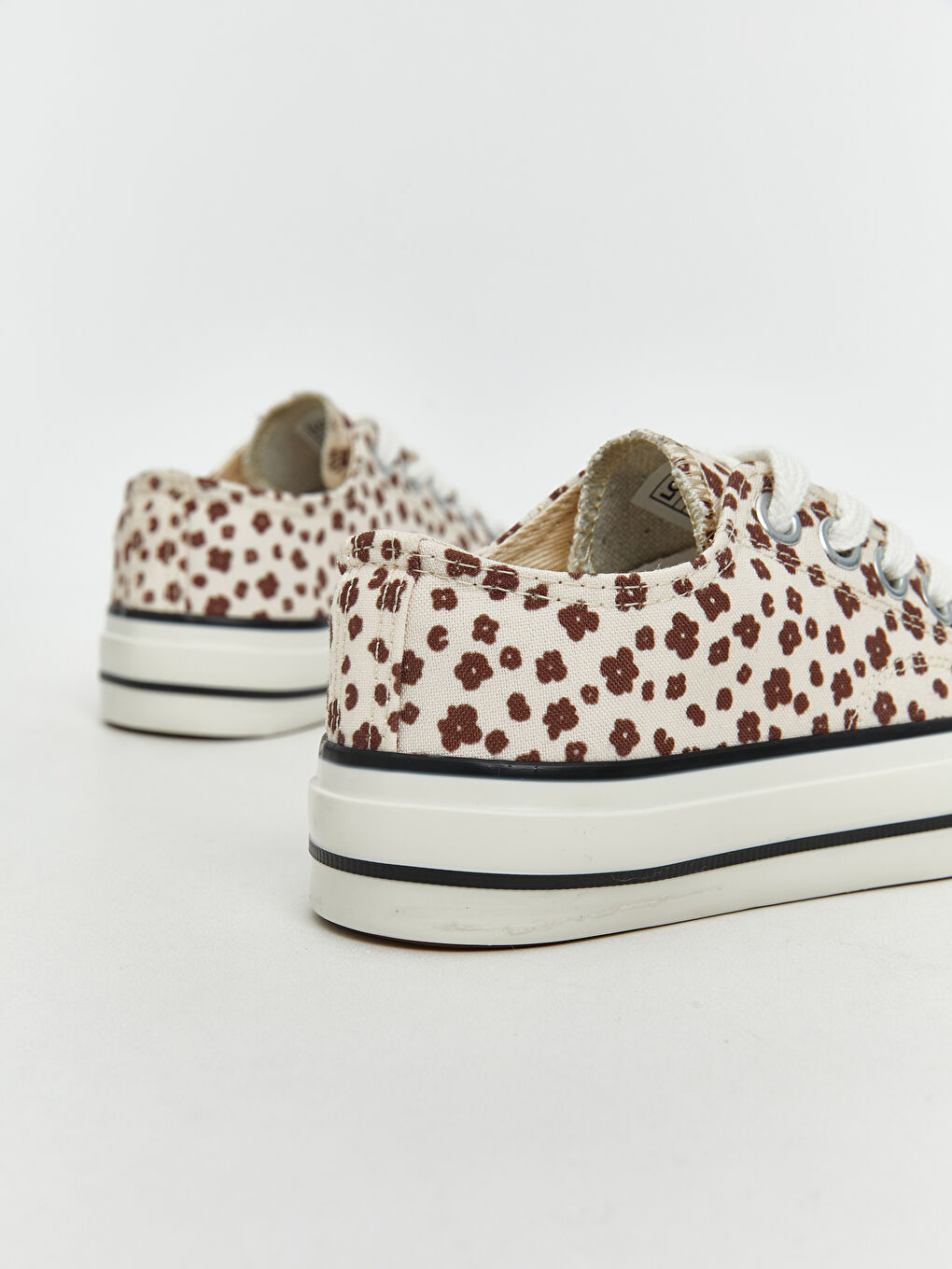 Bej Leopar Desenli Kız Çocuk Spor Ayakkabı-4