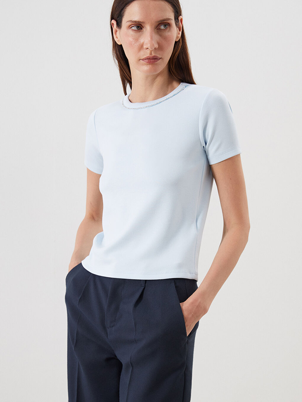 LCWAIKIKI Classic Crew Neck Women's T-Shirt -S5QV70Z8-QVV