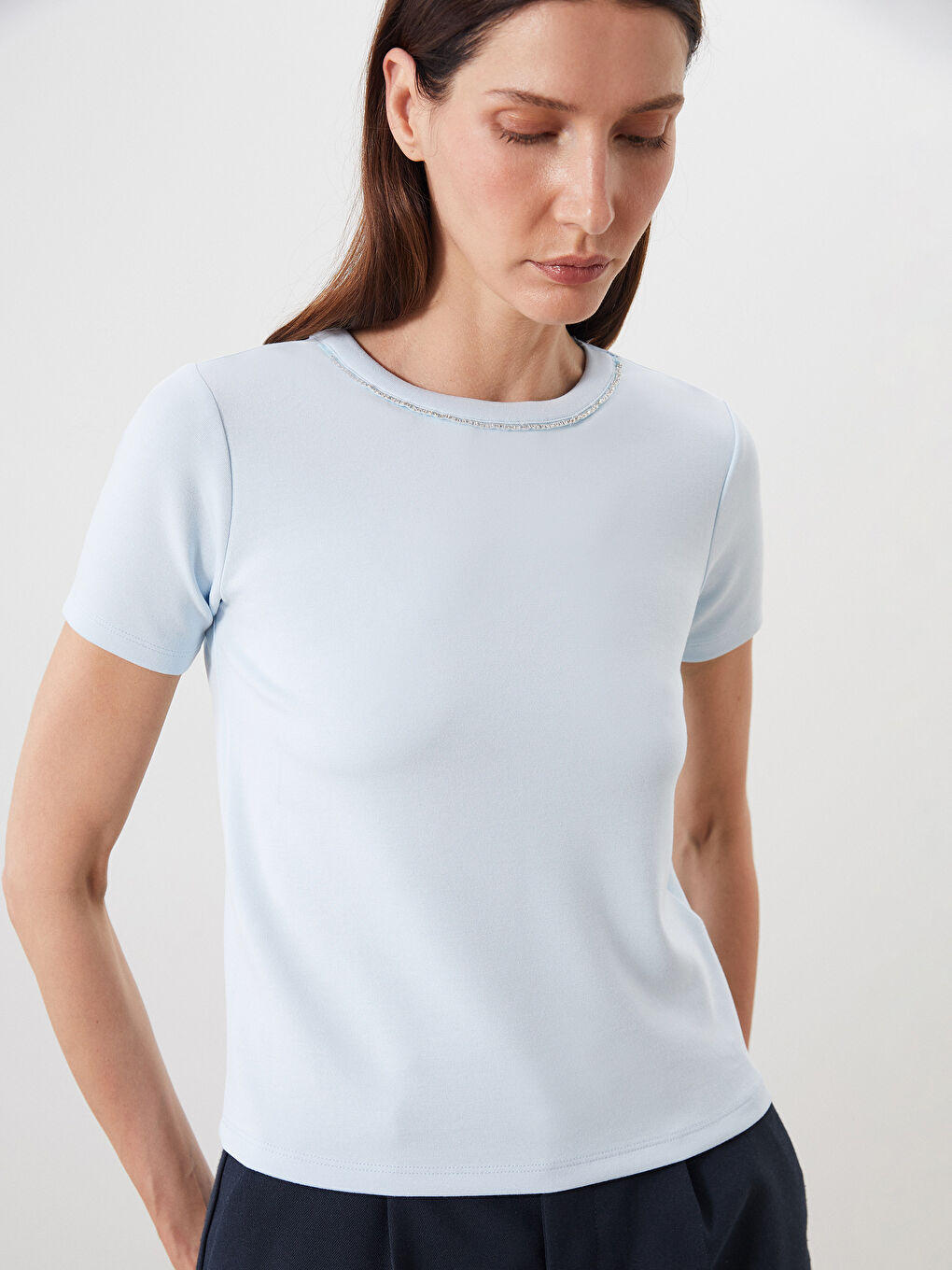 LCWAIKIKI Classic Crew Neck Women's T-Shirt -S5QV70Z8-QVV