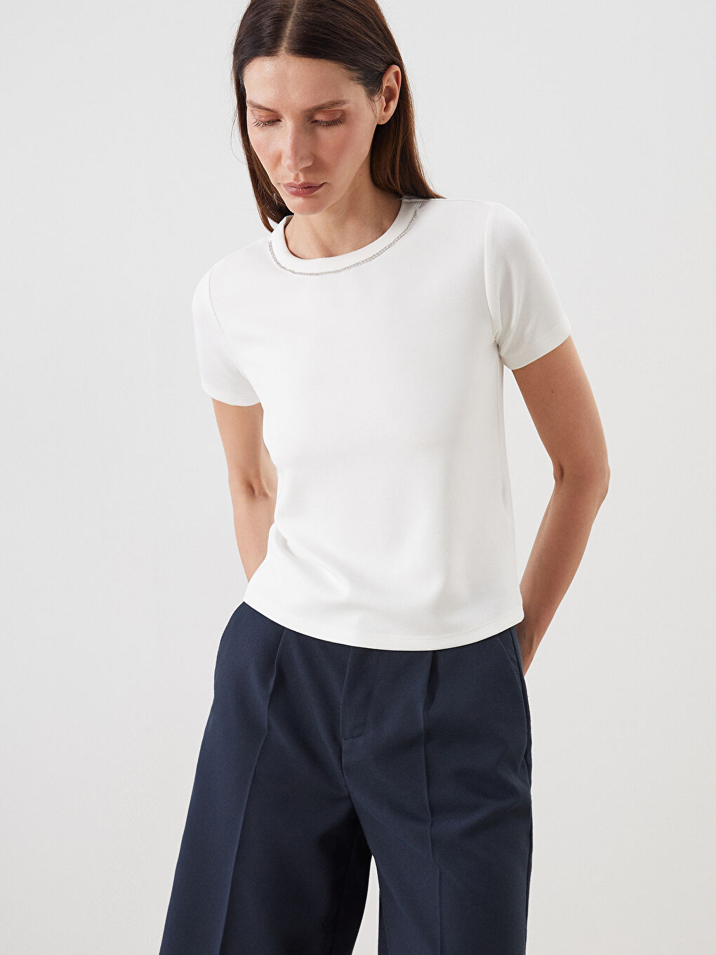 LCWAIKIKI Classic Crew Neck Women's T-Shirt -S5QV70Z8-R9J