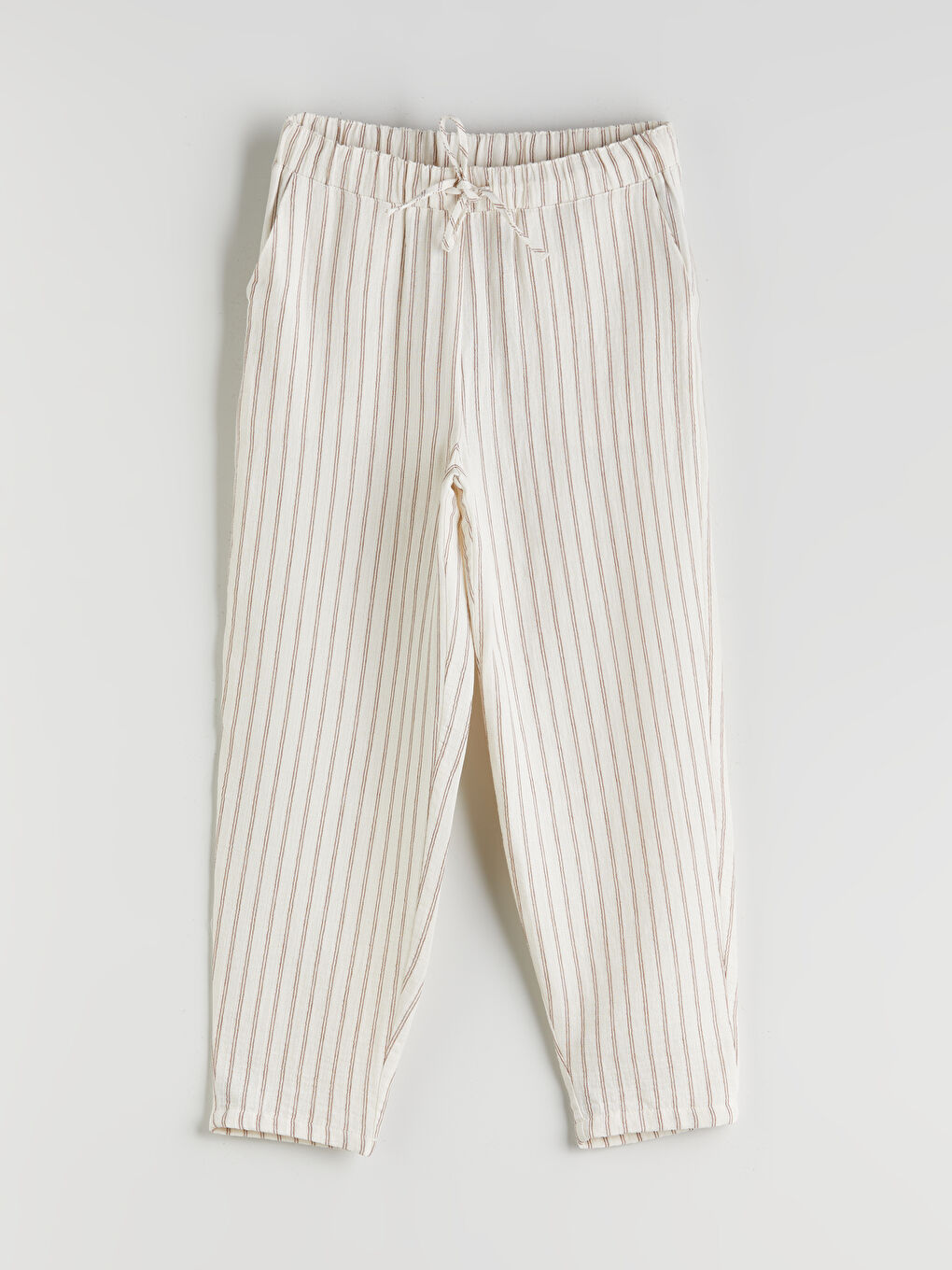 LCWAIKIKI Classic Elastic Waist Carrot Fit Striped Women's Trousers -S5QV71Z8-LEW