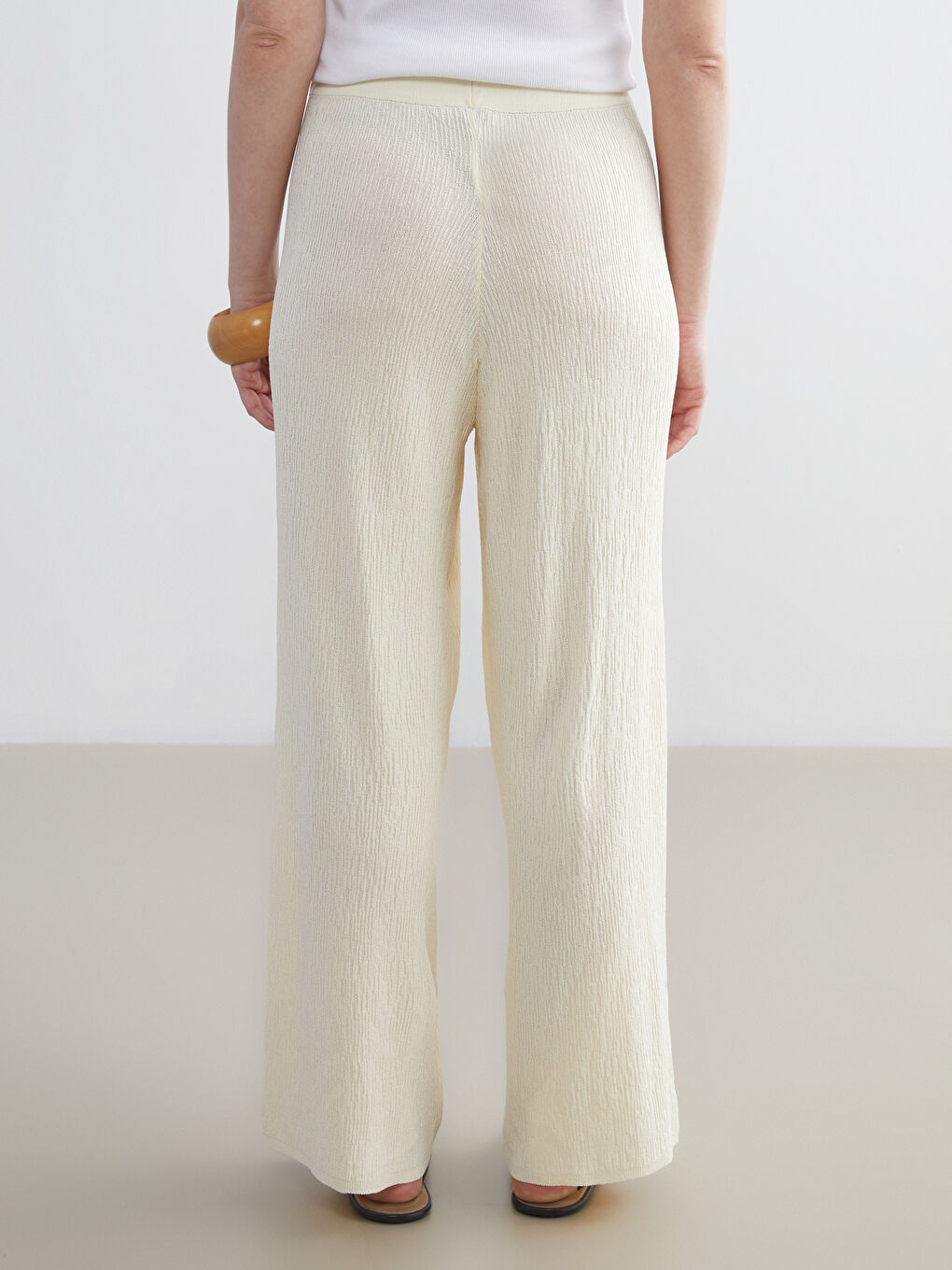 LCWAIKIKI Classic Elasticated Waist Textured Women's Knitwear Trousers -S5QV84Z8-ETY