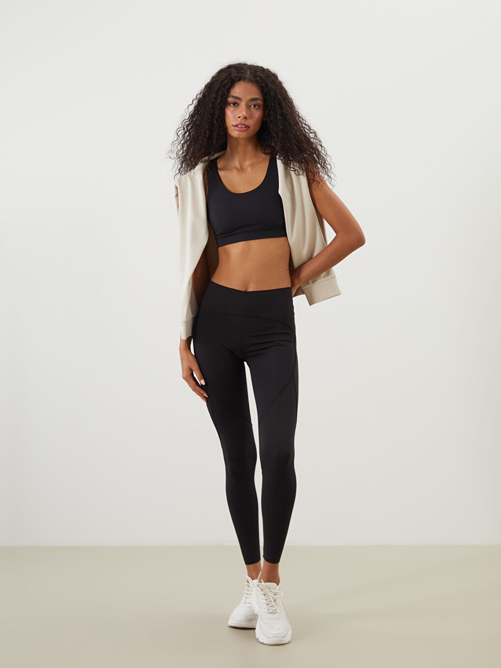 Elasticated Waist Women's Sports Leggings -S5QV87Z8-CVL