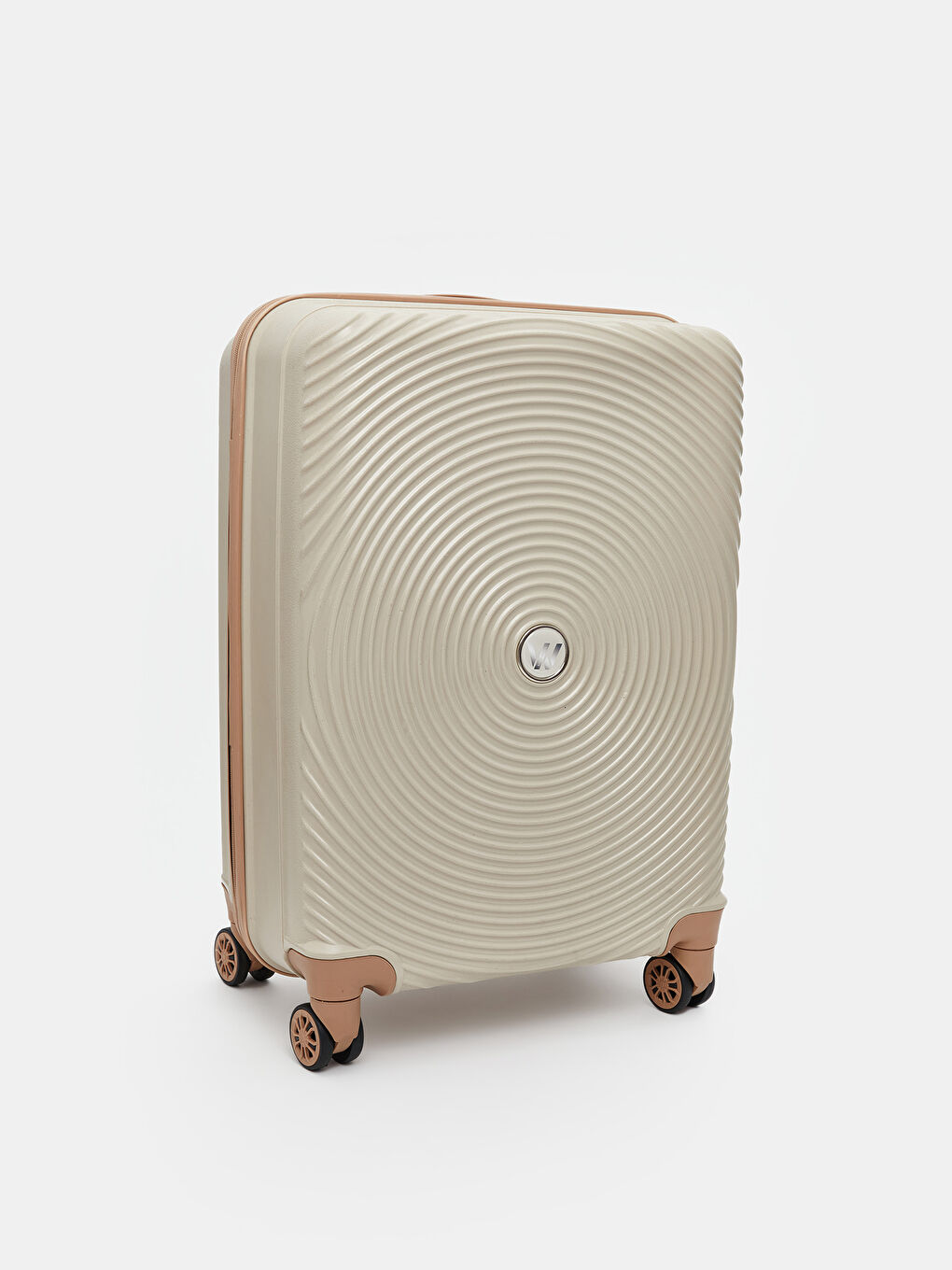 Bej Kilit Detaylı Orta Boy Valiz