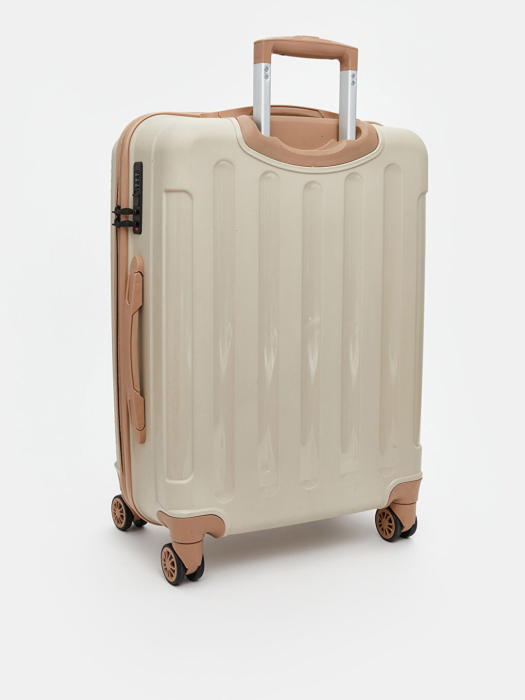 Bej Kilit Detaylı Büyük Boy Valiz-1