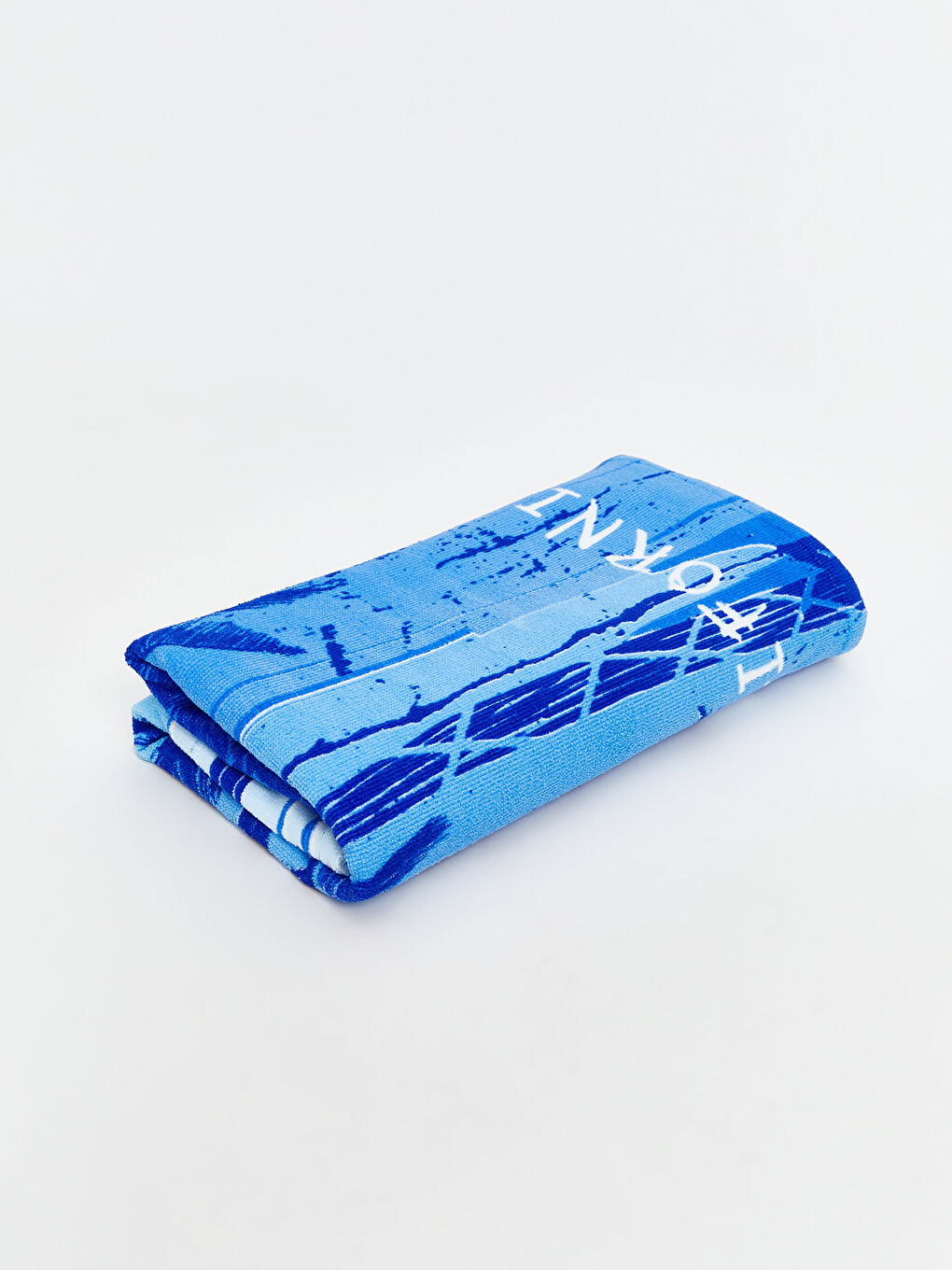 Mavi Baskılı Erkek Plaj Havlusu 70x150 cm-1