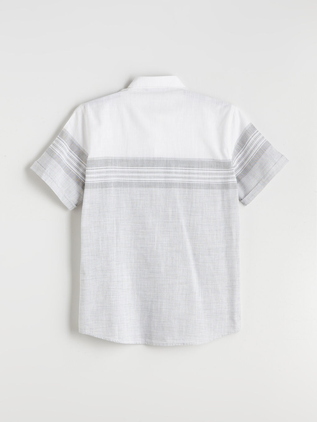 Regular Fit Short Sleeve Striped Poplin Men's Shirt -S5QY27Z8-LFM