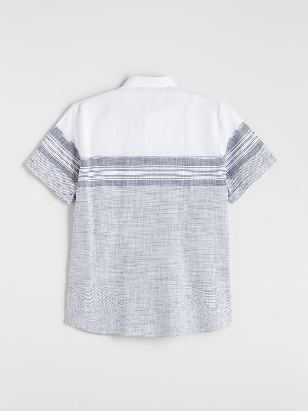 Regular Fit Short Sleeve Striped Poplin Men's Shirt -S5QY27Z8-LGB