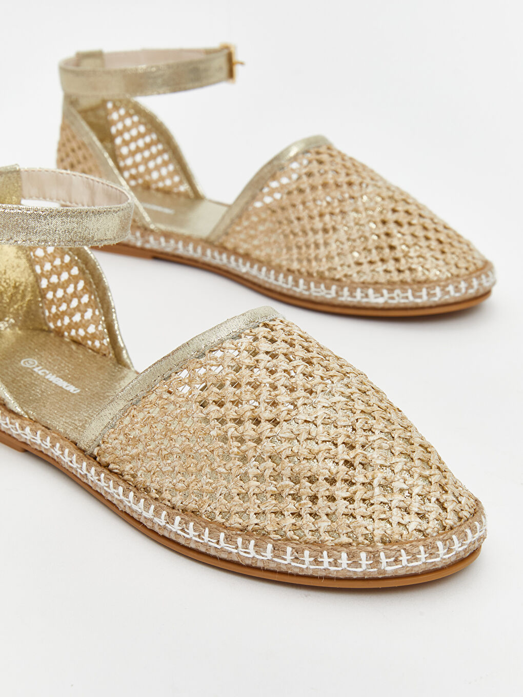 Bej Hasır Örgülü Kız Çocuk Babet-2